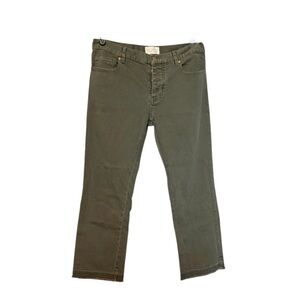 Nili Lotan Straight Leg Crop Ankle Jeans Neutral Minimal Spring Green Sz 6